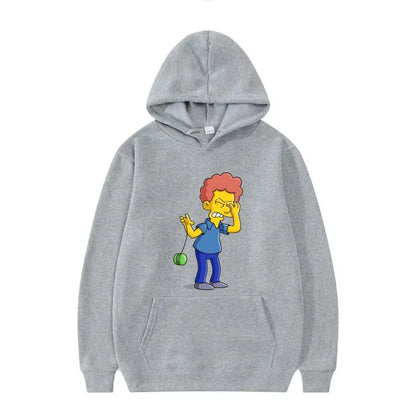 Disney The Simpsons Funny Pattern Casual Hooded Tops Men Woman Loose Comfortable Winter Black Sports Pullovers Fashion Clothing