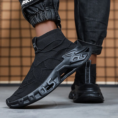 Men's Outdoor Sports Shoes - High-Top Sports Shoes Are Novel and Fashionable, Non-Slip and Durable, Suitable for All Seasons, Versatile Sports Shoes