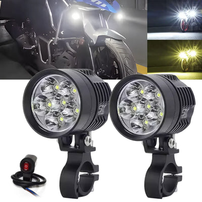 2PCS Universal L6X Headlight LED Motorbike Moto Spotlight Flash Fog Spot Motos Bulb Super bright 12V