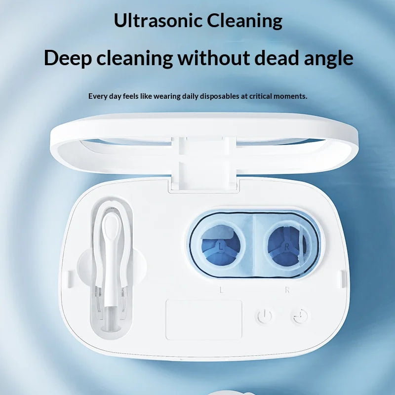 Portable Ultrasonic Contact Lens Cleaner Case with High Frequency Vibration USB Rechargeable Travel Beauty Pupil Storage Box Kit