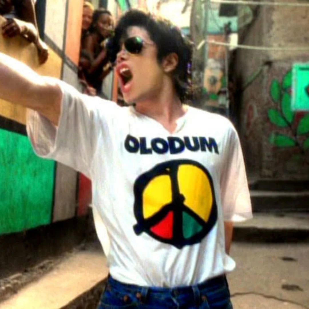 Michael Jackson Peace and Love Anti-War OLODUM short-sleeved shirt Autumn Pure cotton Men's T-Shirt Kid's Clothing Tee Y2k Woman