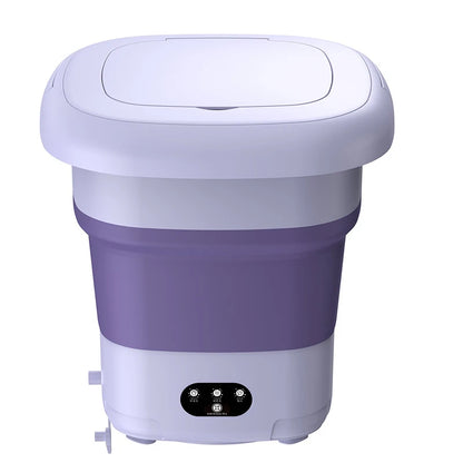 Folding Portable Washing Machine Big Capacity with Clothes Spin Dryer Bucket Travel Socks Underwear Panties Washing Machine