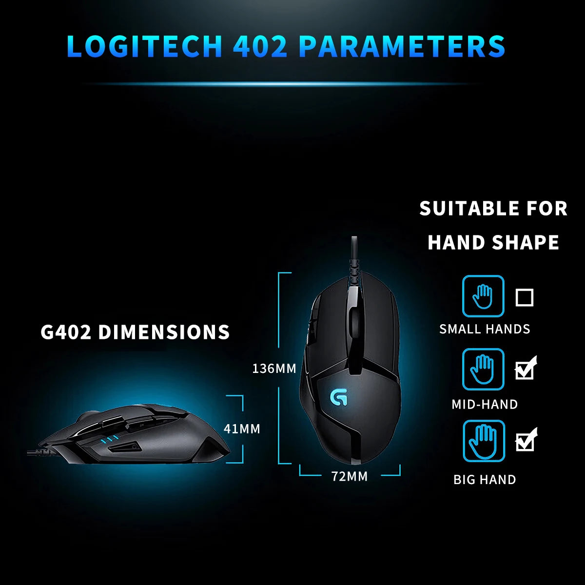 Logitech G402 Gaming Mouse | Built for Intense Use, Home & Office