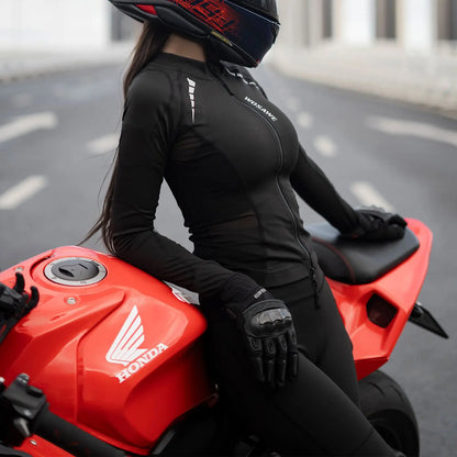 WOSAWE Women Motorcycle Jacket and Pants Set with Removable Pads Soft Protective Gear CE Certified Safety Moto Racing Clothes