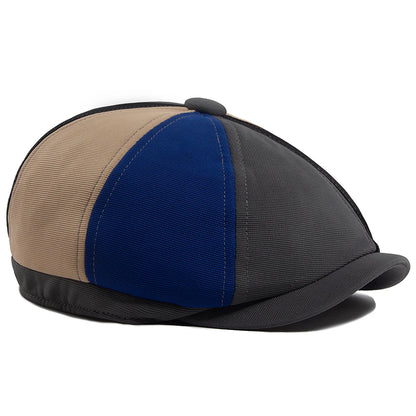 Beret Men&Women Spring Autumn Solid Patchwork Vintage Newsboy Cap Female Casual Retro Hat For Unisex Elastic Head Circumference