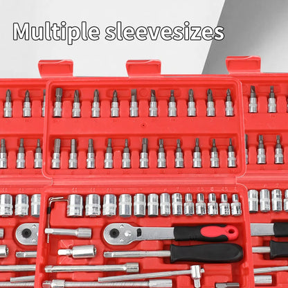 46-Piece Tool Set - General Home Use Craft Toolbox, Motorcycle Car Repair Tool Set, with Plastic Tool Box Storage Box
