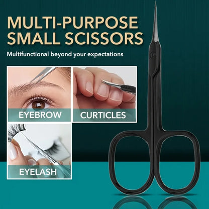 Curved Scissors  Multi-Purpose Stainless Steel Non-Slip Grip Scent-Free Shar Beauty Tool for Eyebrows Nails and Makeup Care