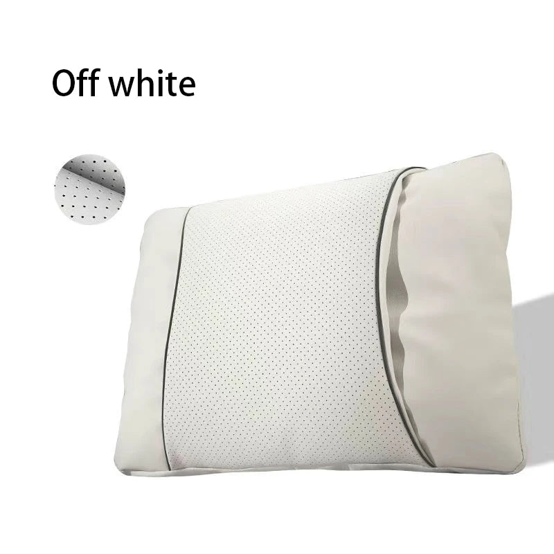 1/2PCS New Car Seats with Nappa Leather Headrests, Breathable Waist Cushions, Neck Pillows, and General Motors Neck Pillows