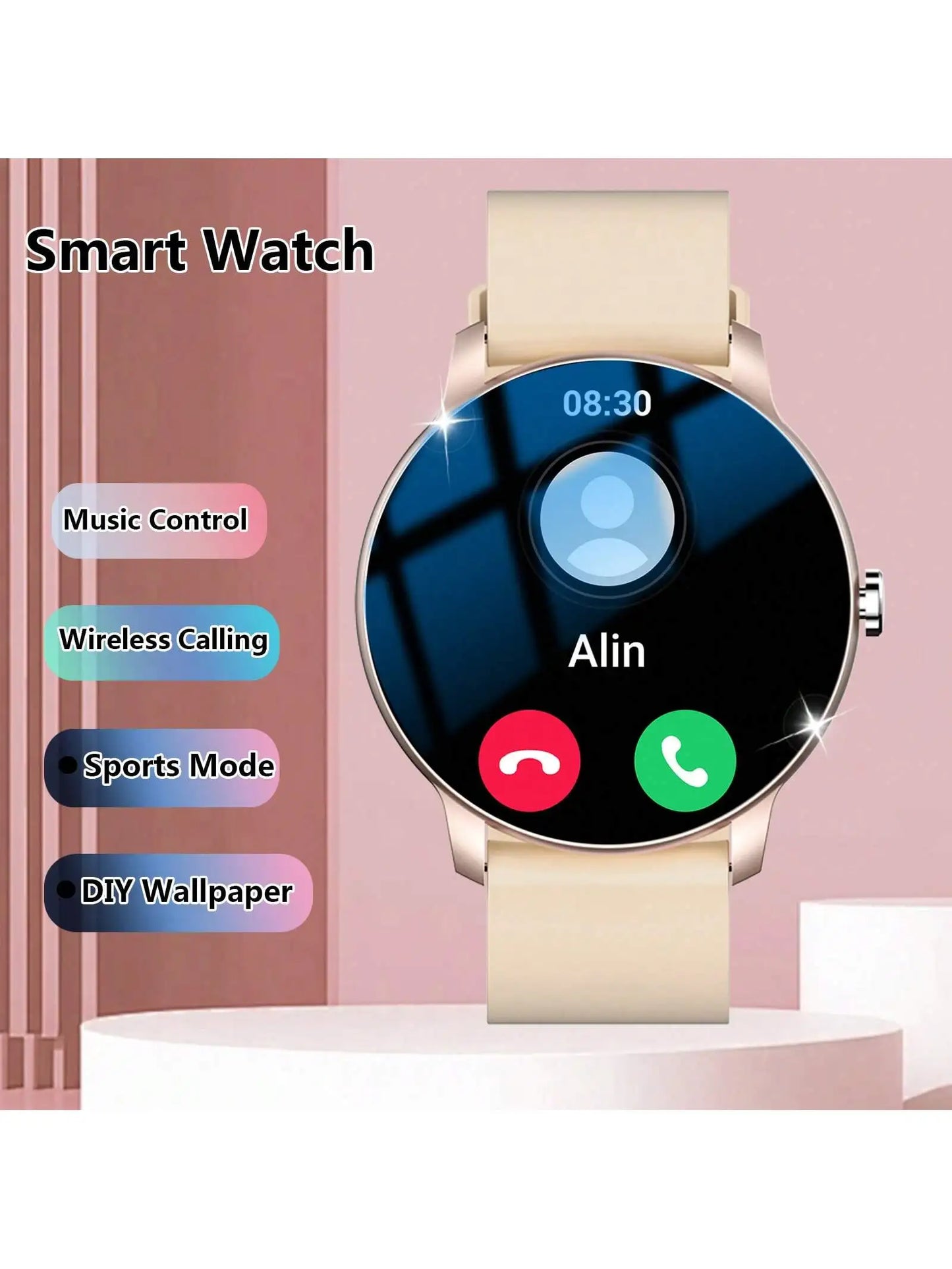 Smart Watch, Wireless Call/Dial, Multi-Sport Mode, Multiple APP Reminders, Suitable for Men and Women, Compatible with IPhone/An