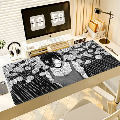 Chainsaw Man Anime Reze Arc Mouse Pad Large Desk Mat Keyboard Ergonomic Office Rubber PC Non-slip Anti-fray Home Custom 90x40cm