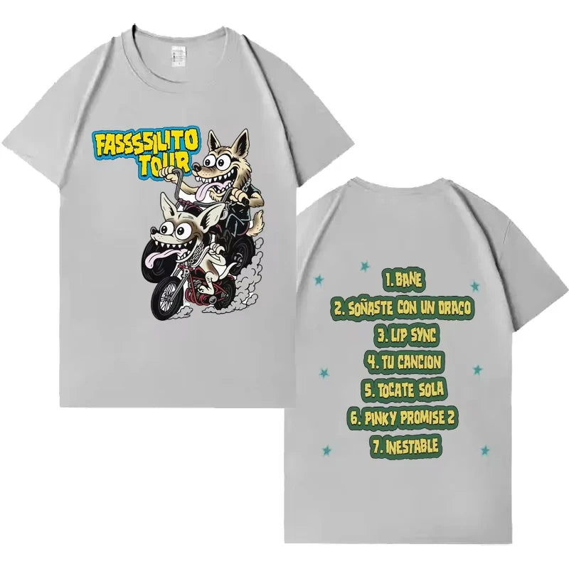 Rapper Lucho Rk La Pantera Ta Facil Tour Harajuku Print T-shirt 2026 Men Women Hip-hop Cozy Casual Cotton Tshirts Fans Gift