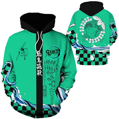 Anime Demon Slayer Kimetsu No Yaiba 3D Hoodies Men Fashion Long Sleeve Sweatshirts Women Casual Harajuku Streetwear Pullovers