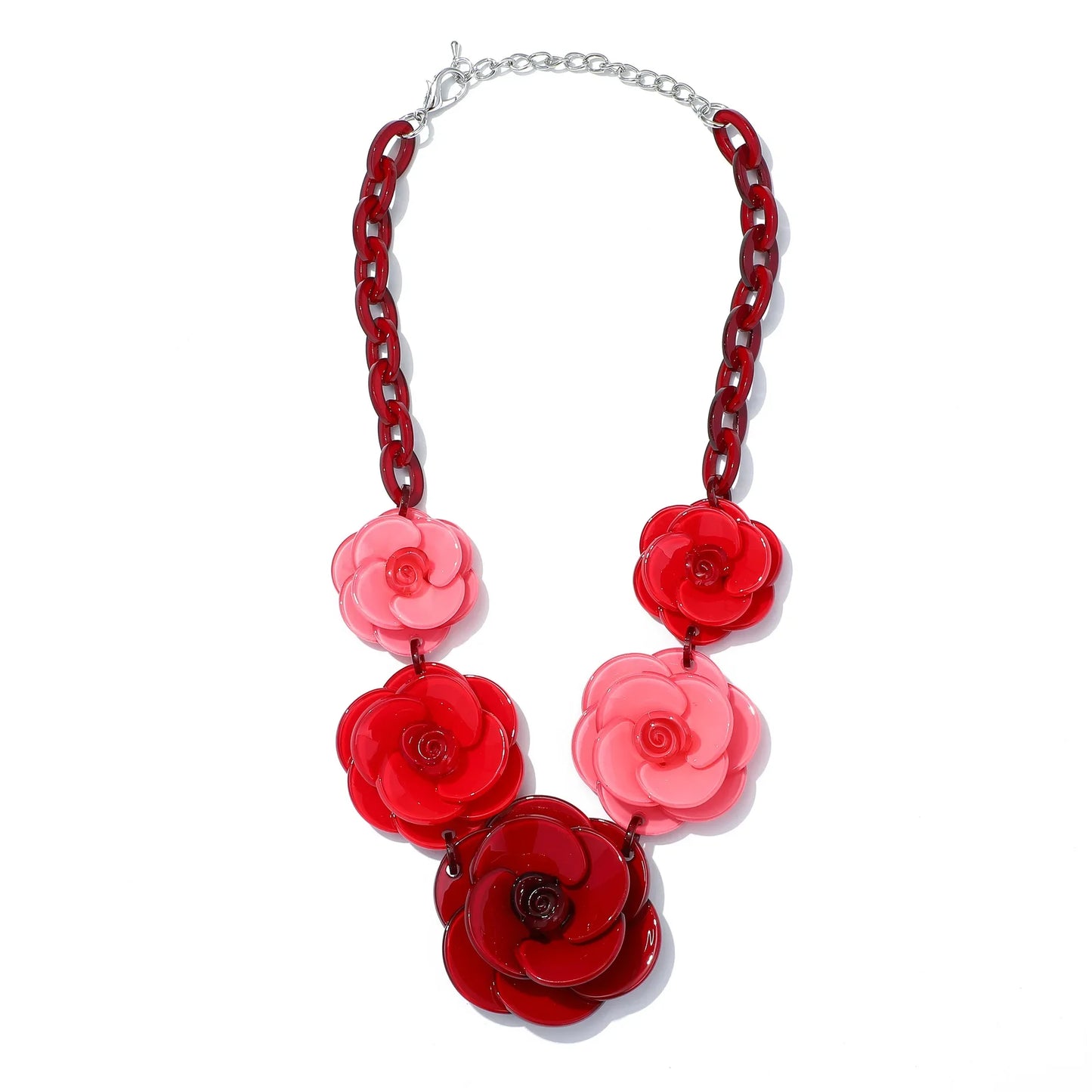 Blucome 2022 New Acrylic Flower Shape Necklace Female Exaggerated Clavicle Sweater Necklace Unique Women Girls Pendant  Jewelry