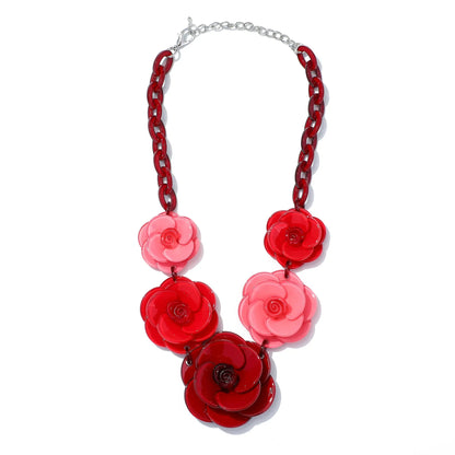 Blucome 2022 New Acrylic Flower Shape Necklace Female Exaggerated Clavicle Sweater Necklace Unique Women Girls Pendant  Jewelry