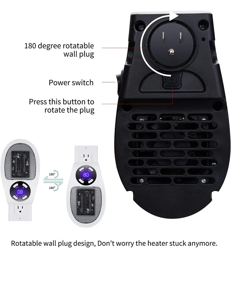 Portable Heater Electric Heater Convenient Room Heater Heating Warm Air Blower Wall Mounted Winter Warmer Machine Home Appliance