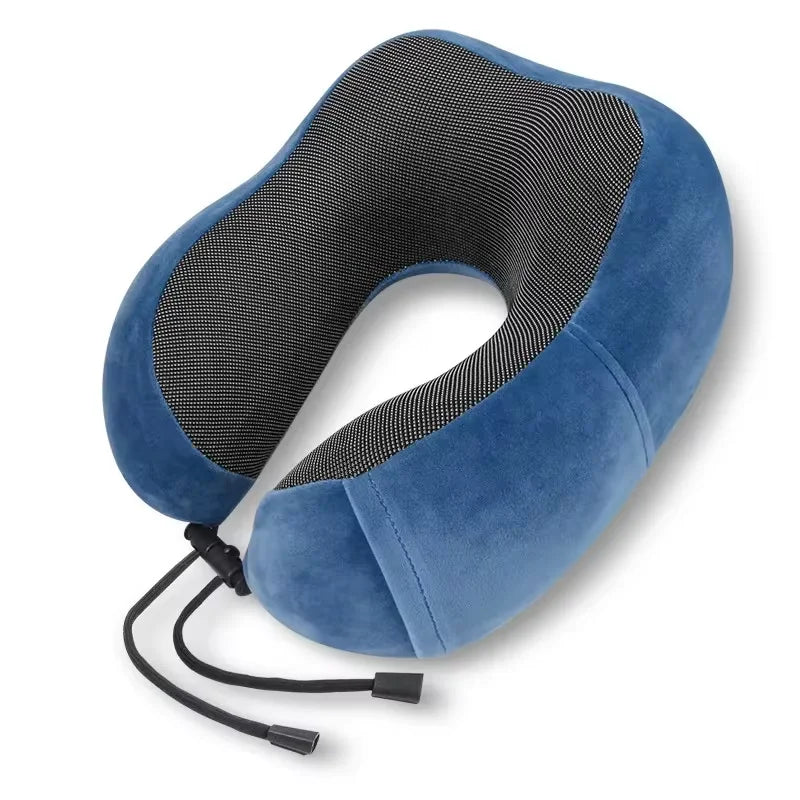 New Memory Cotton U-shaped Neck Pillow Massage Function Soft Travel Companion Suitable for Airplane Car and Neck Support
