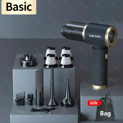 CENRR 140000PA Car Vacuum Cleaner Mini Portable Powerful Strong Suction Handheld Blower for Home Appliance Car Wireless Cleaner