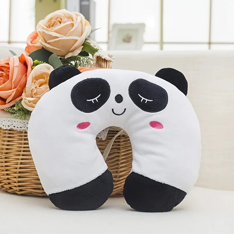 U-Shaped Neck Pillow with Cute Cartoon Animal Designs - Perfect for Travel, Camping, Airplane, and Napping - Comfort Support