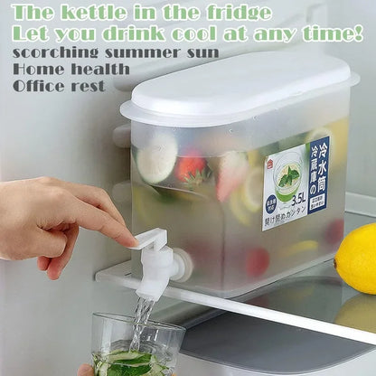 Refrigerator Water Dispenser with Faucet Cover Drinking Water Kettle Cold Bottle Juice Cover Household Beverage Milk Storage
