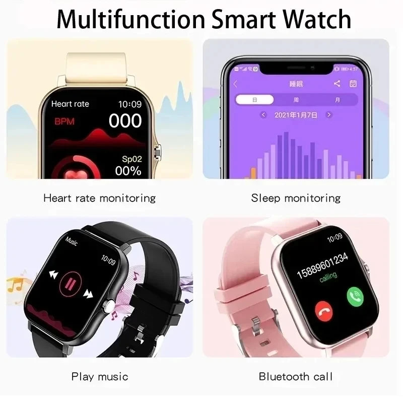 New Smart Watch 1.83inch Full Touch Screen Sport Fitness Watches BT Call Digital Smartwatch Wristwatch For Men Women Gift 2025
