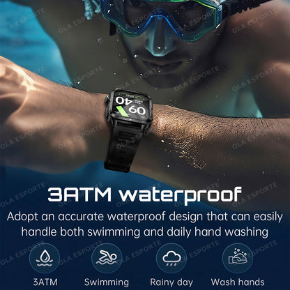 Smart Watch For Android IOS AMOLED Screen Bluetooth Call Fitness Clock 100+ Sports Modes Pedometer 880mAh Battery Men Smartwatch