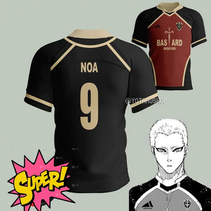 2026 Anime Blue Lock BASTARD 10 KAISER Jersey Mens Sports Tee Fashion Harajuku Manga Short Sleeve Loose Football Jersey Y2k Tops