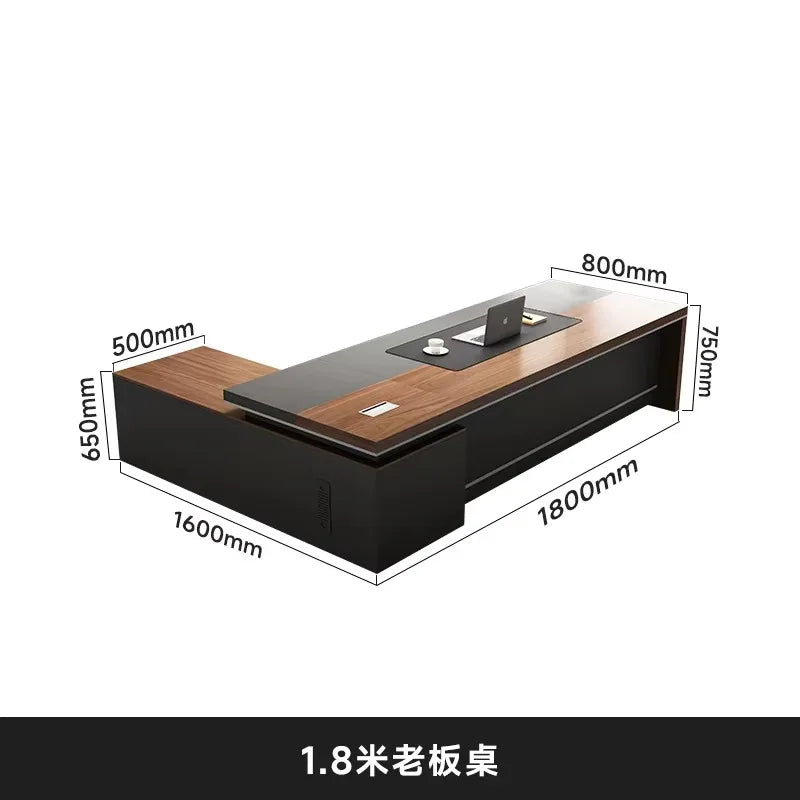 Large Luxury Wood Office Desk Organizer Drawers Executive Conference Computer Desk Reception Wooden Escritorio Oficina Furniture