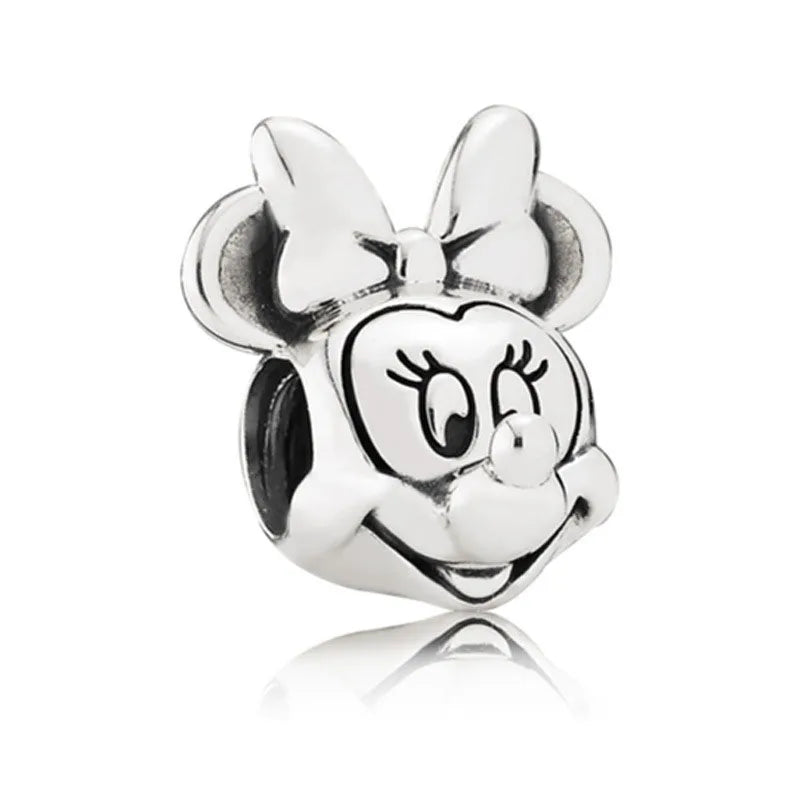 Hot Sell 925 Silver DIY Beads Jewelry Charms Bracelet Mickey Minnie Princess Christmas Stitch Robots Marvel Cute Miniso Disney