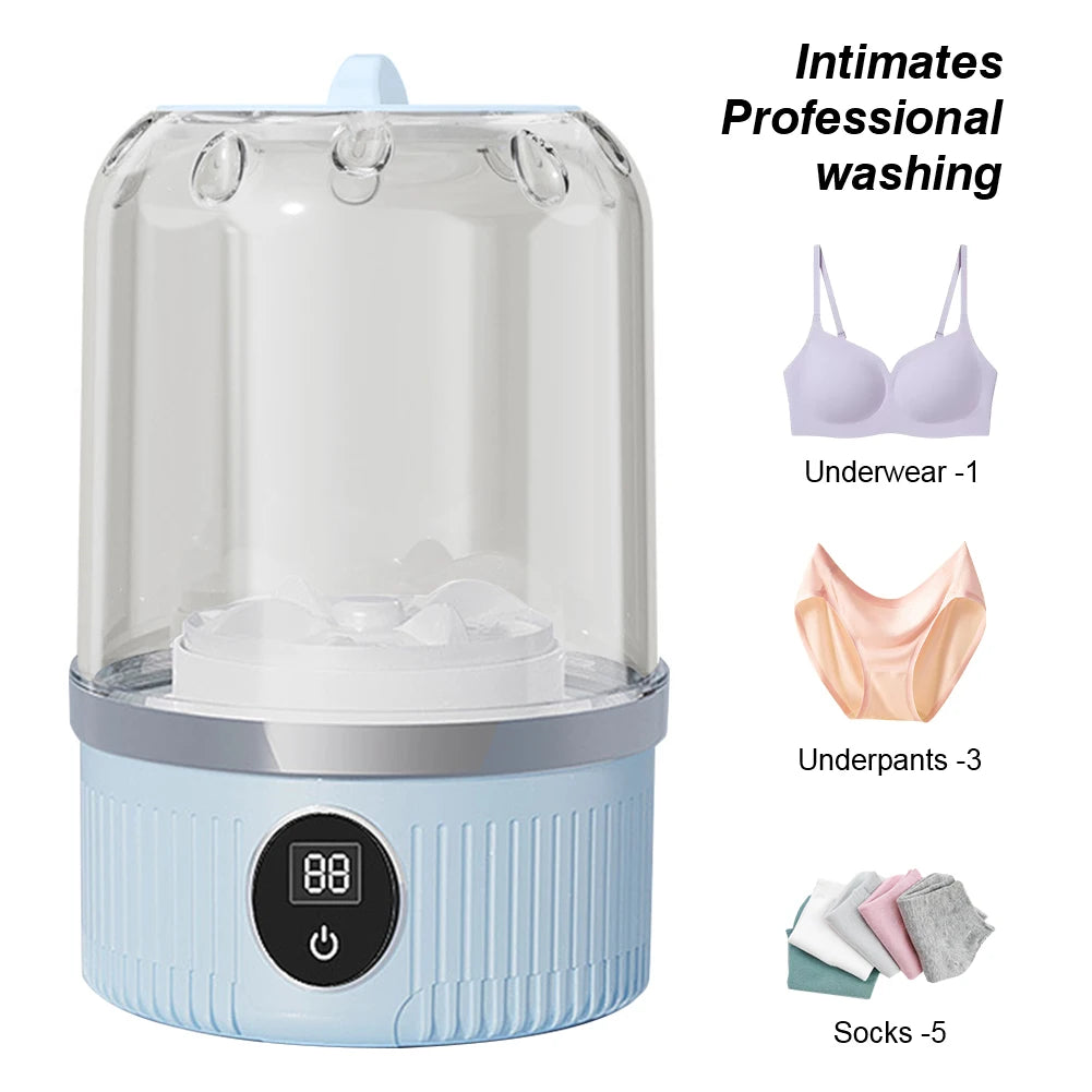 Cordless Small Washing Machine with Laundry Cup Portable Washing Machine Mini Special Washer for Travel Home and Dormitory