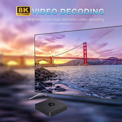 Very Fast Smart TV Box Q1 H313 8K Android 14 TV Box Support Dual Wifi 5G BT6.0 Google Assistant 8GB 128GB Streaming Media Player