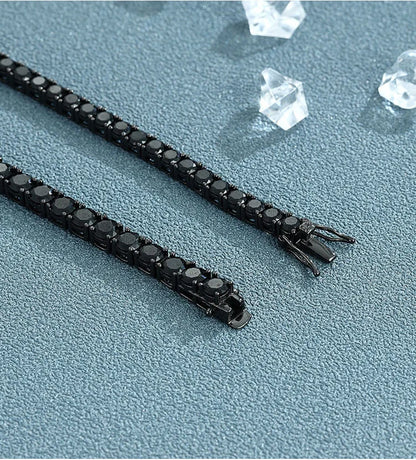 EUREKA 3/4/5mm Black Moissanite Tennis Bracelet Full Diamond GRA 925 Sterling Silver Plated 18k Hiphop Bracelets for Women Man