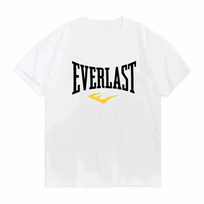 Summer Boxing EVERLAST Men's T-shirt Loose Casual Short Sleeves Women's O-Neck T Shirt Cotton Tee Fitness Sports Tops Streetwear