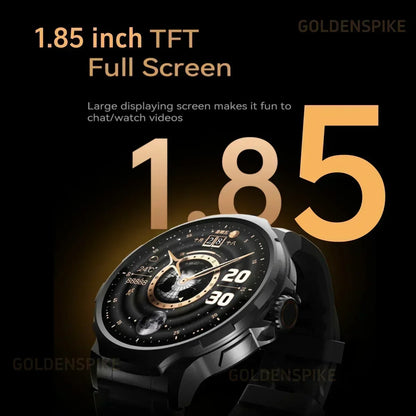 2025 New Smartwatch 1.85-inch Display High Definition Screen Android OS 4G SIM Card 180° Rotating Camera Waterproof WiFi GPS