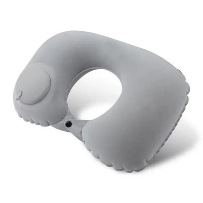 Car Portable Neck Protection U-shaped Compression Inflatable Pillow, Outdoor Nap, Camping, Travel Flocking PVC Airplane Pillow