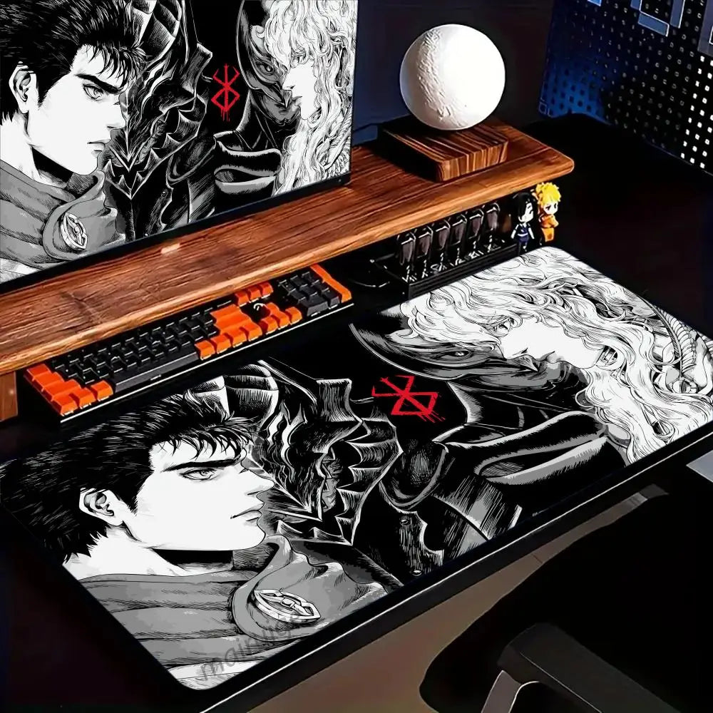 Berserk Guts Anime Mouse Pad Large Computer Office Game Table Mats XXL Rubber Anti-slip Gaming Keyboard Mousepads Long Desk Pads