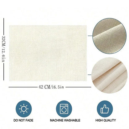 4/6/8PCS Christmas Tree Placemats Linen Non Slip Table Mats Rectangular Non Slip Dining Table for Kitchen Home Decor Essentials