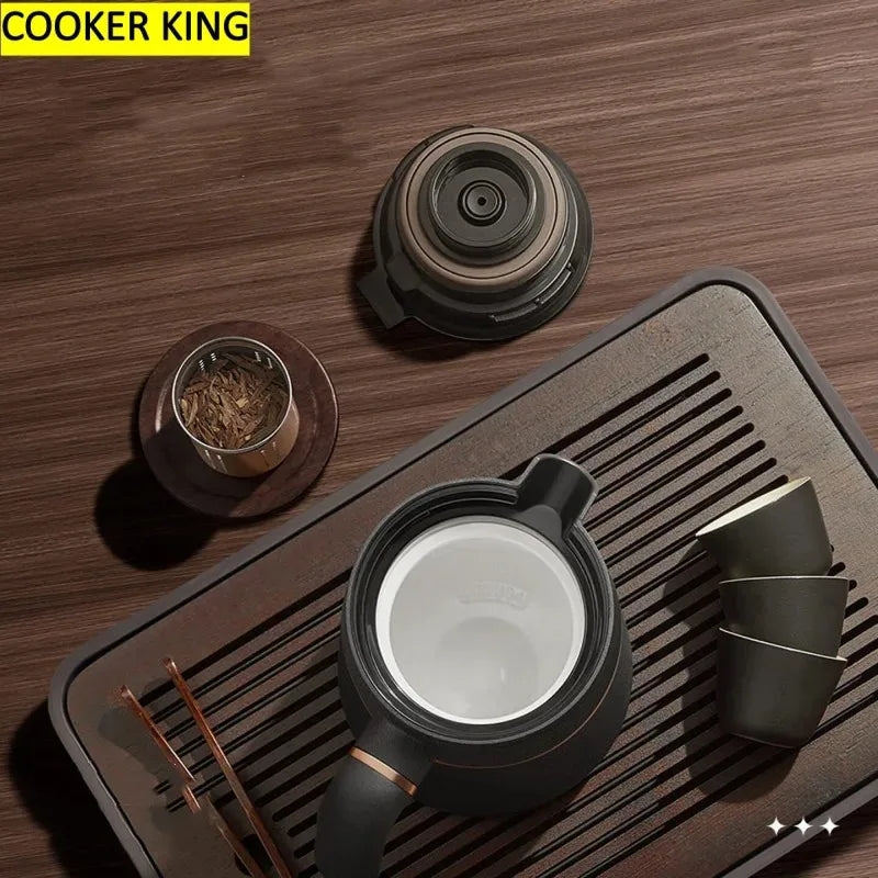 COOKER KING 1L Stainless Steel Thermal Carafe Flask Jug, Vacuum Insulated Coffee Pot For Keeping Hot/Cold Coffee, Tea, Water