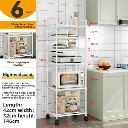 Kitchen new shelf trolley floor-to-ceiling multi-layer household storage rack bathroom rack shelf