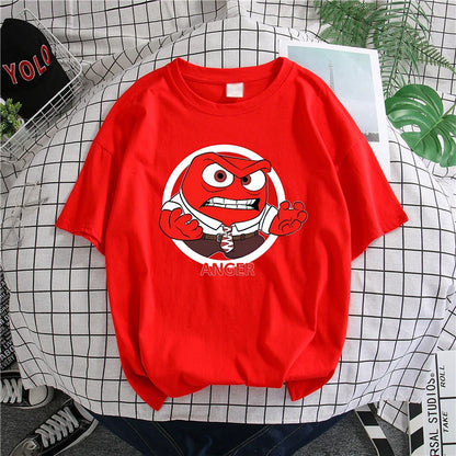 Inside Out 2 T-Shirt New Cute Cartoon Girl Boy Tops Summer WOMEN MEN Clothing Adult Anime Figure Colore Tee Family Clothes Gift