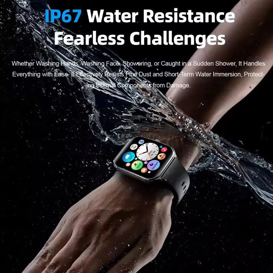 2025 new smart watch, 1.96-inch sports watch, IP67 waterproof, 110+ sports mode, fitness activity tracker, ultra-thin watch.
