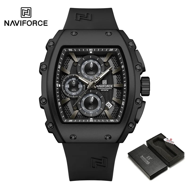 NAVIFORCE Fashionable 2025 Watches for Men Multifunctional 30M Waterproof Sports Quartz Silicone Strap Luxury Clock Reloj Hombre