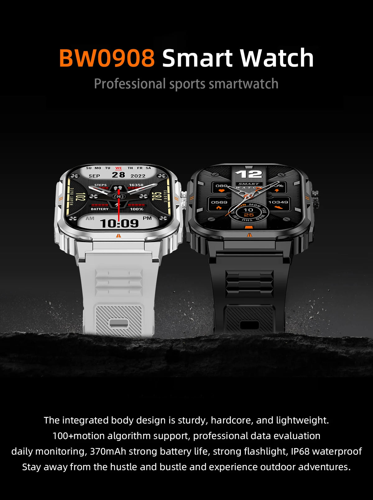 New Smart Watch For Men Women 2.01inch Large Screen Bluetooth Call LED Flashlight Sports Fitness Bracelet Waterproof Smartwatch