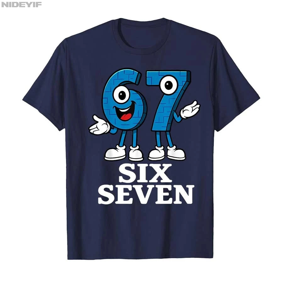 67 Six Seven 6-7 - Funny Italian Brainrot Kids Gaming Meme T-shirt For Men Women 100% Cotton T Shirts Short Sleeve Tops 0925-1