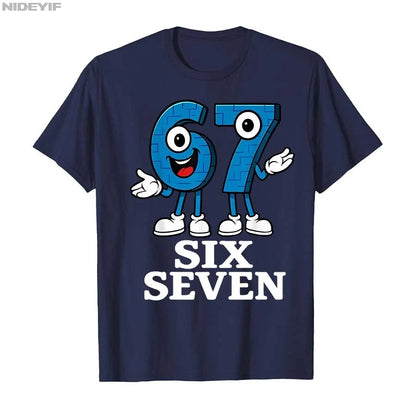 67 Six Seven 6-7 - Funny Italian Brainrot Kids Gaming Meme T-shirt For Men Women 100% Cotton T Shirts Short Sleeve Tops 0925-1