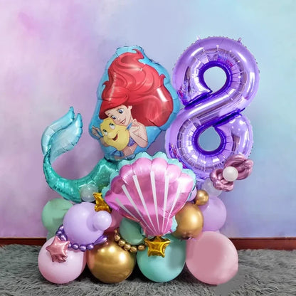 The Little Mermaid Birthday Party Decoration Princess Ariel Paper Napkin Plate Cup Tablecloth Balloons Kids Baby Shower Supplies