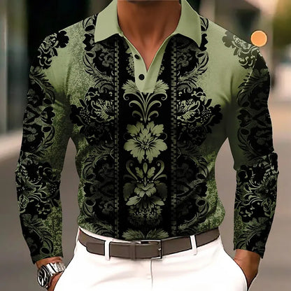 New hot selling outdoor street men's long sleeved polo shirt, available in three colors, suitable for daily wear