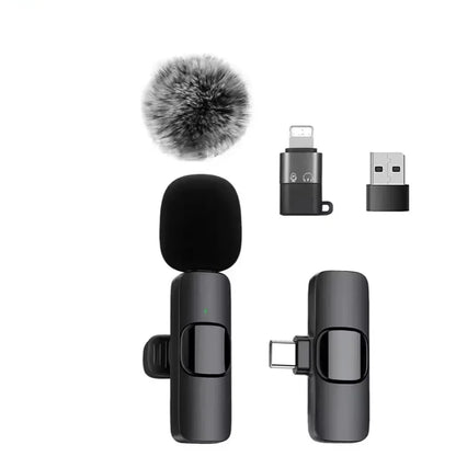 Mini Portable Wireless Lavalier Microphone for Live Broadcast Gaming Audio Video Recording iPhone Android