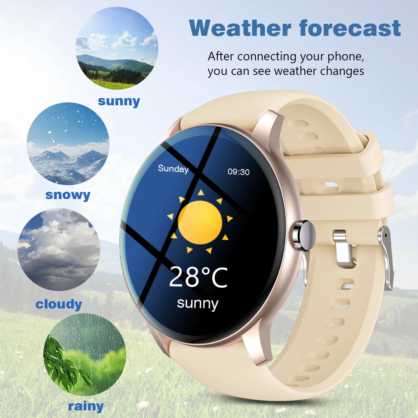 Smart Watch, Wireless Call/Dial, Multi-Sport Mode, Multiple APP Reminders, Suitable for Men and Women, Compatible with IPhone/An