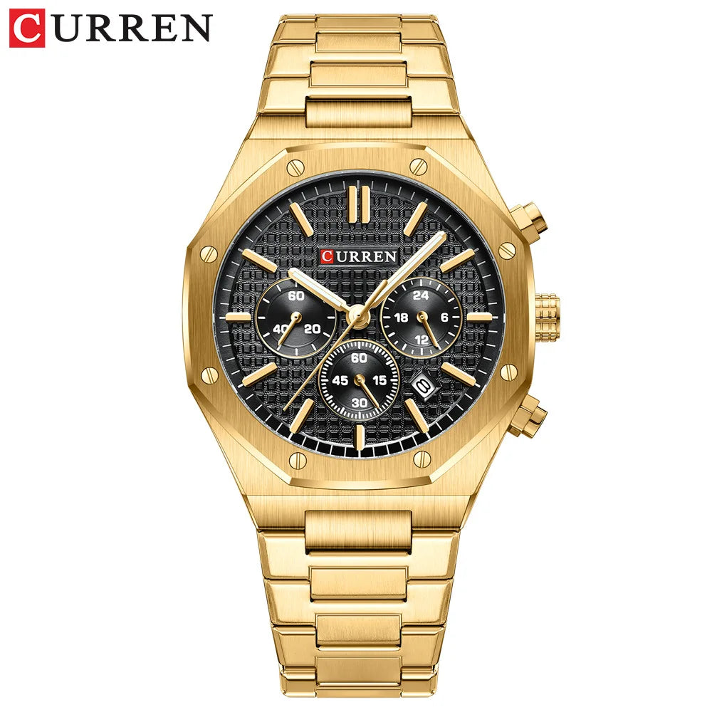 Curren 8440 Men's Business Quartz Watch Six-Hand Round Calendar Multifunctional Waterproof Wristwatch
