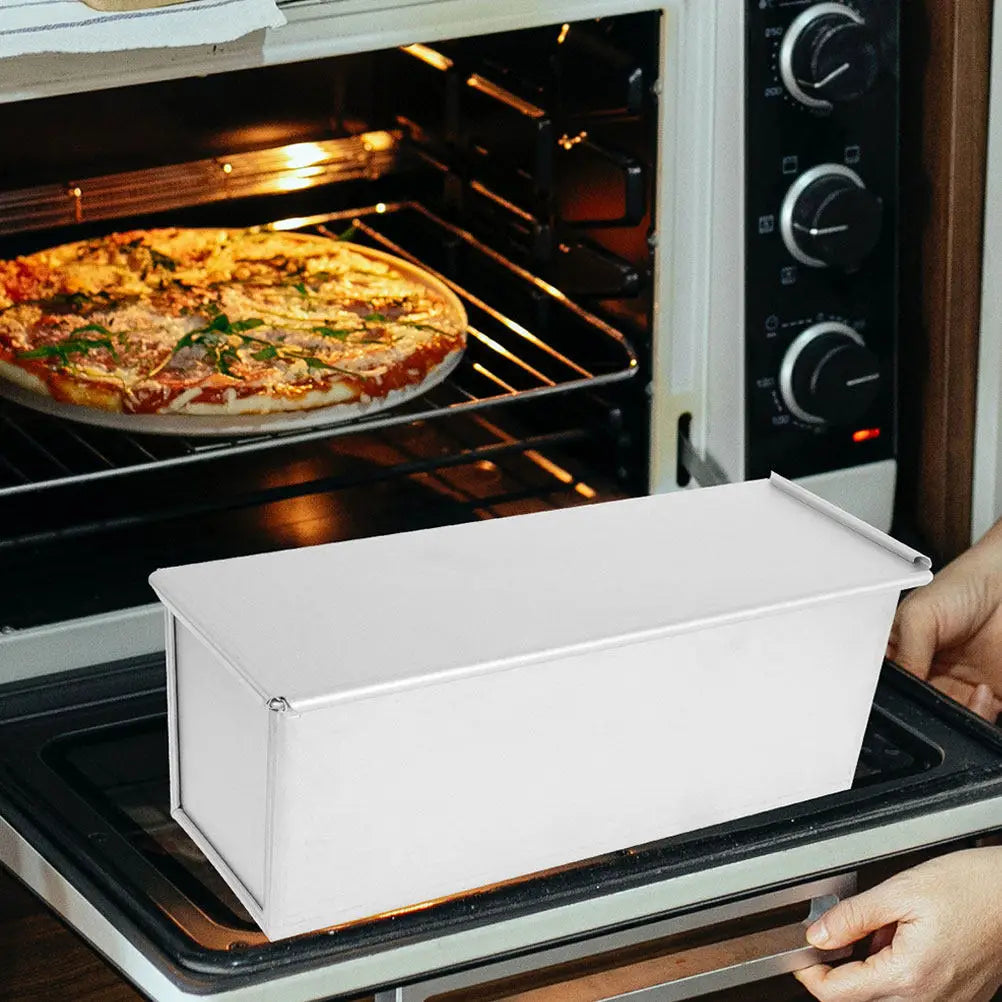 Loaf Pan with Slide Cover Non-Stick Aluminum Alloy Bread Mold for Toast Baking Household Loaf Tin Reusable Metal Baking Pan